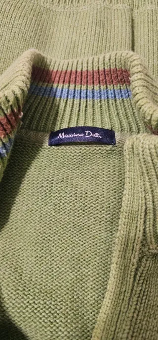 Cárdigan Massimo Dutti Verde Cremallera
