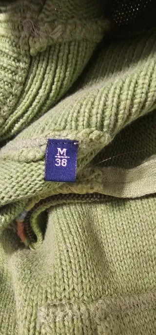 Cárdigan Massimo Dutti Verde Cremallera