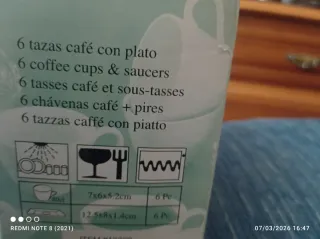 Juego 6 tazas café con platillos