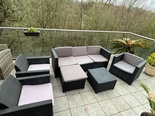 2 Sillones de Jardín Ratán Gris