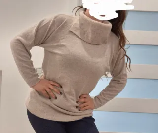 Maglione lana e seta beige
