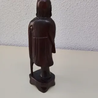 Antigua Figura Madera Oriental Tallada