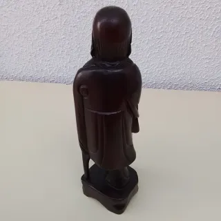Antigua Figura Madera Oriental Tallada