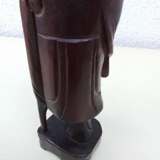 Antigua Figura Madera Oriental Tallada