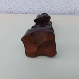 Antigua Figura Madera Oriental Tallada