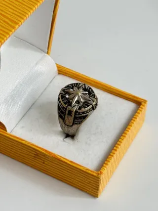 Anillo brújula rosa de los vientos plata 925