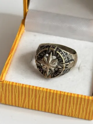 Anillo brújula rosa de los vientos plata 925