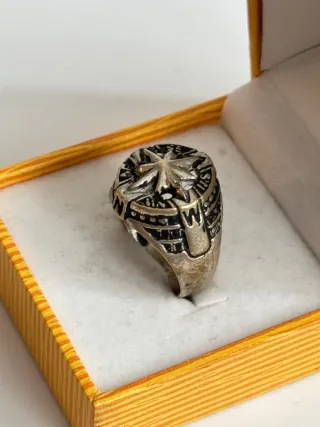 Anillo brújula rosa de los vientos plata 925