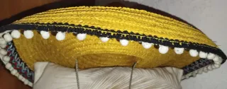 Sombrero mexicano paja pompones