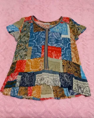 Blusa Natura Patchwork Talla L