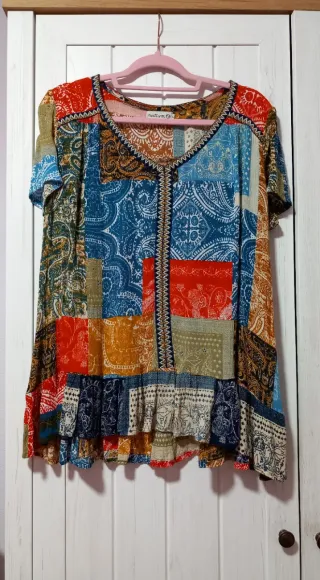 Blusa Natura Patchwork Talla L