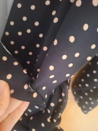 Vestido Zara lunares azul y bige