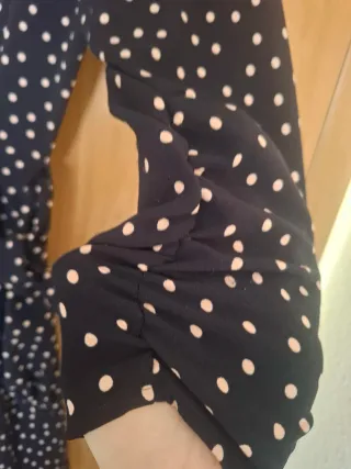 Vestido Zara lunares azul y bige