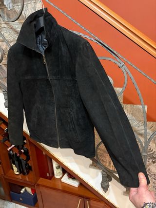 Giacca in vera pelle scamosciata rasata vintage