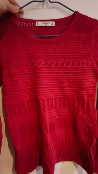 Jersey calado fino Mango mujer Rojo Talla S