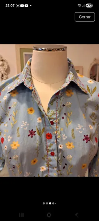 Camisa de popelín floral