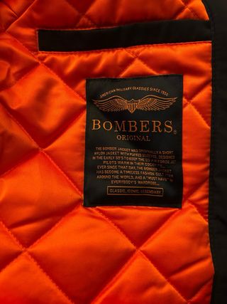 Chaqueta Bomber Negra Bombers Original