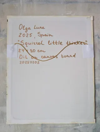 Cuadro Ardilla Óleo Original 24x30cm