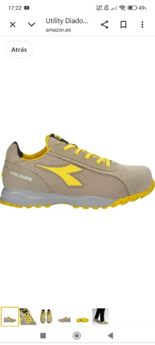 Zapatos seguridad Diadora beige/amarillo