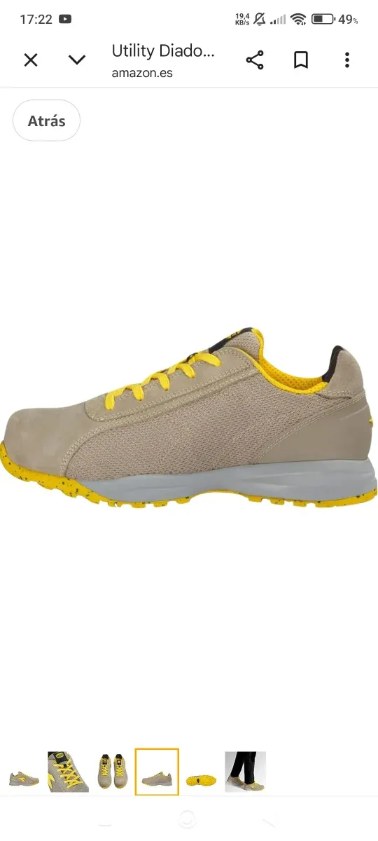 Zapatos seguridad Diadora beige/amarillo