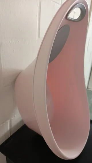 Bañera bebé rosa con soporte y hamaca