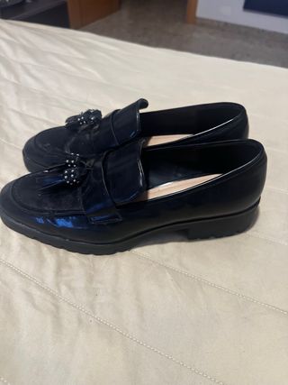 Mocasines negros con flecos