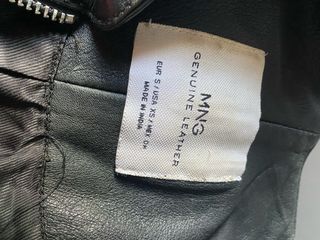 Cazadora Piel Mango Negra