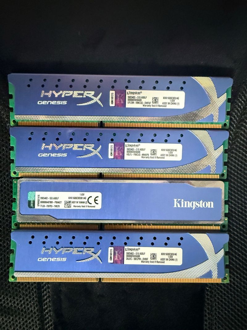 4x Kingston DDR3 4GB KHX1600C9D3/4G