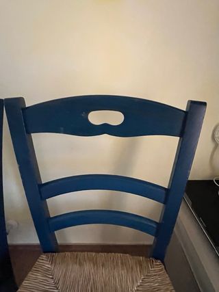 Coppia sedie legno di colore blu