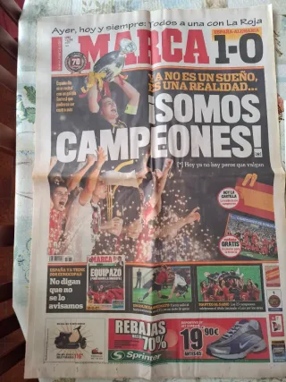 Periódicos deportivos Eurocopa 2008 y Mundial 2010