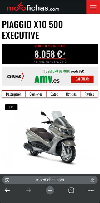 Maxi Scooter 500cc Piaggio X10 Executive - Full