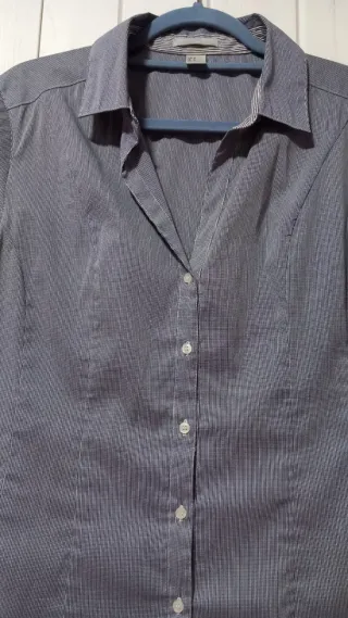 Camisa H&M Rayas Manga Corta Mujer Talla 42