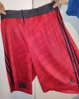 Pantalón de Baloncesto Adidas Rojo