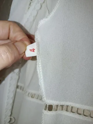 Bata larga VINTAGE romántica T.4 S/M NUEVA