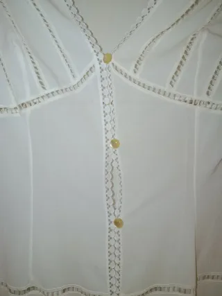 Bata larga VINTAGE romántica T.4 S/M NUEVA