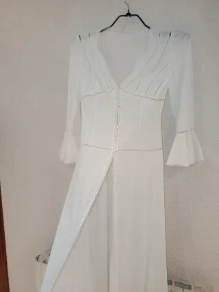 Bata larga VINTAGE romántica T.4 S/M NUEVA