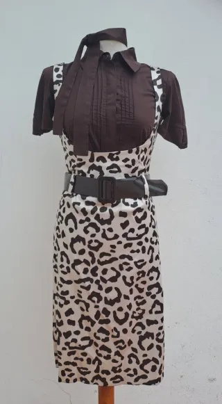 Vestido estampado leopardo con cinturón