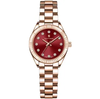 Reloj Sapphero Mujer Oro Rosa y Rojo