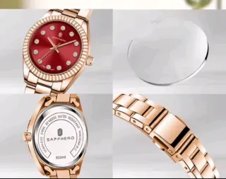 Reloj Sapphero Mujer Oro Rosa y Rojo