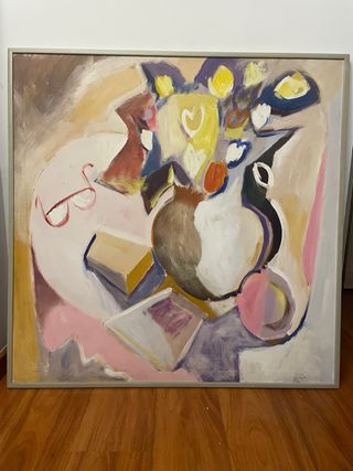 Cuadro abstracto bodegón acrílico