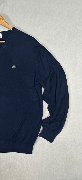 Jersey Lacoste Algodón Cuello V Azul Talla M