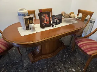 Mesa comedor y 6 sillas madera