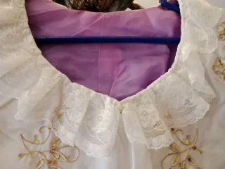 Traje de Fallera plateado y malva