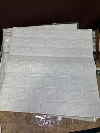 Pegatinas de pared efecto ladrillo blanco