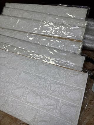 Pegatinas de pared efecto ladrillo blanco