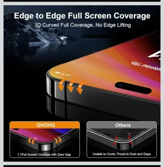 QHOHQ 3x Protezione Schermo iPhone 16 + 3x Lenti