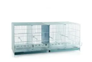 Jaula para pájaros doble plateada