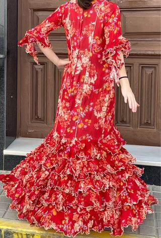 Traje de Flamenca rojo Talla 40/42 Elástico