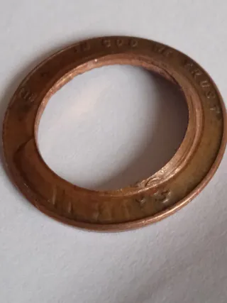 MONEDA 1 CENTAVO LINCOLN.ERROR MAL RECORTADA.