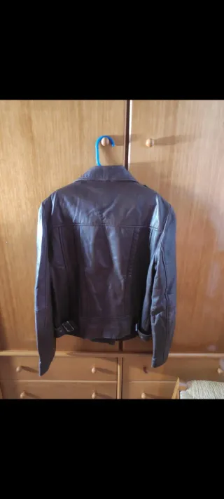 Cazadora de cuero Mango marrón